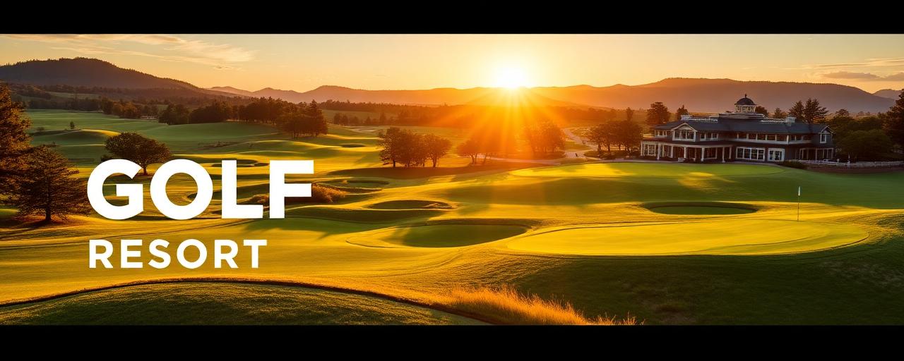 Golfplatz im Abendlicht